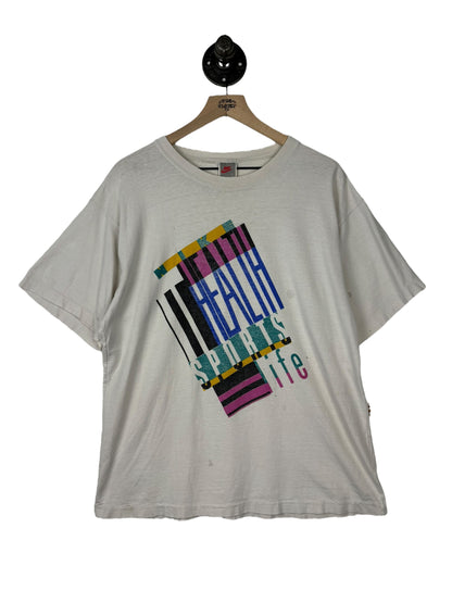 (L) Vintage Nike Health, Sports, Life Tee