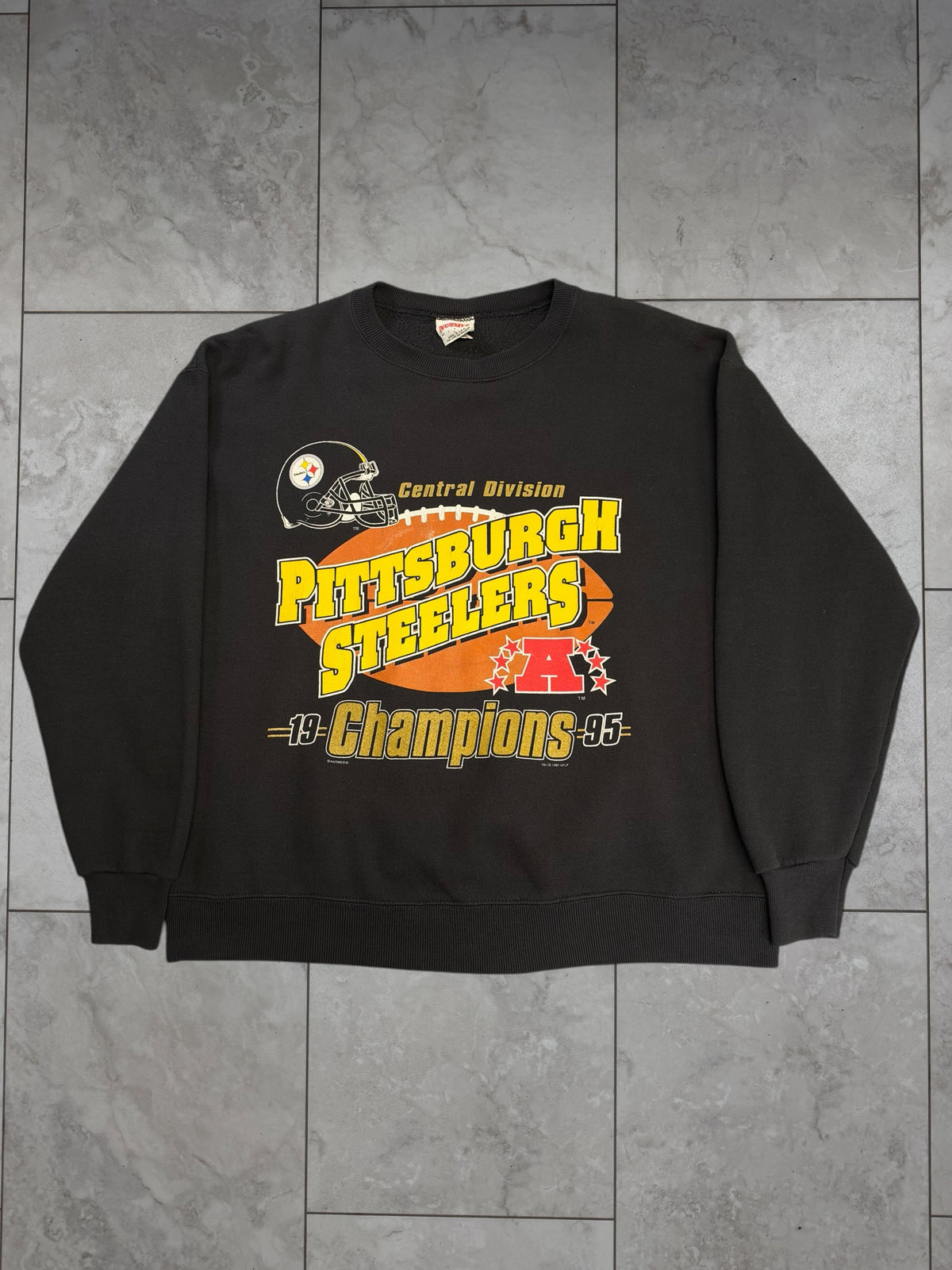 (L) 1995 Steelers AFC Champs Nutmeg Crewneck