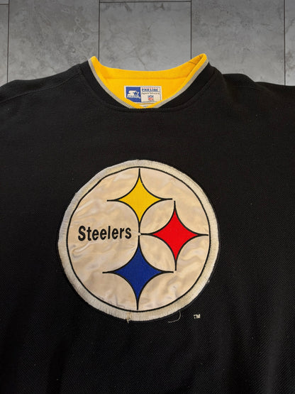 (L) Vintage 90's Steelers Embossed Logo Starter Crewneck