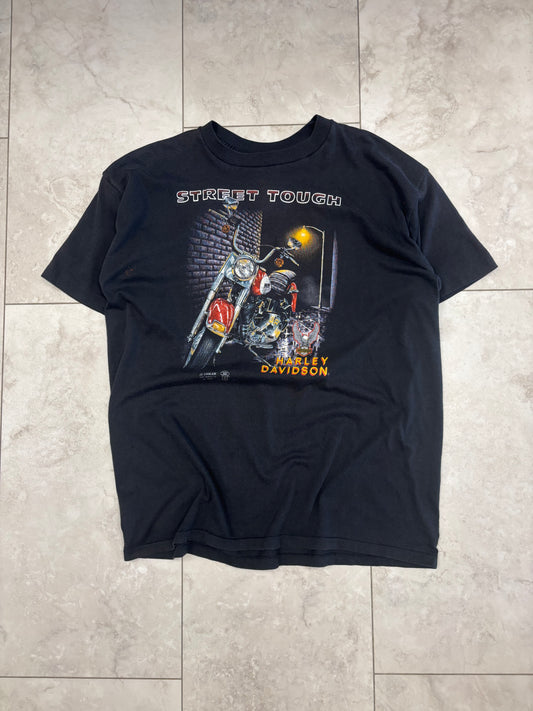 (XL) 1989 Harley 3D Emblem Street Tough Tee