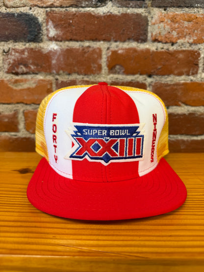 Vintage Super Bowl XXIII  San Francisco AJD Lucky Stripes Trucker Hat - NEW