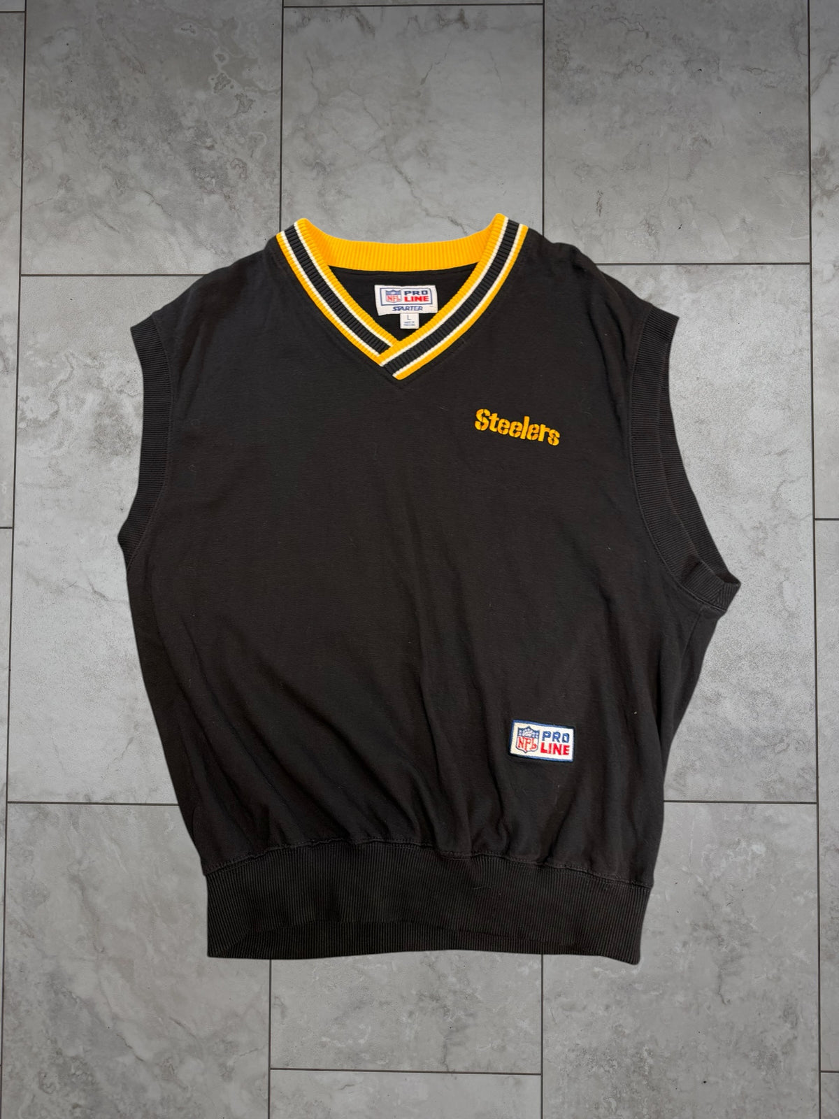 (L) Vintage 90's Steelers Sweater Vest