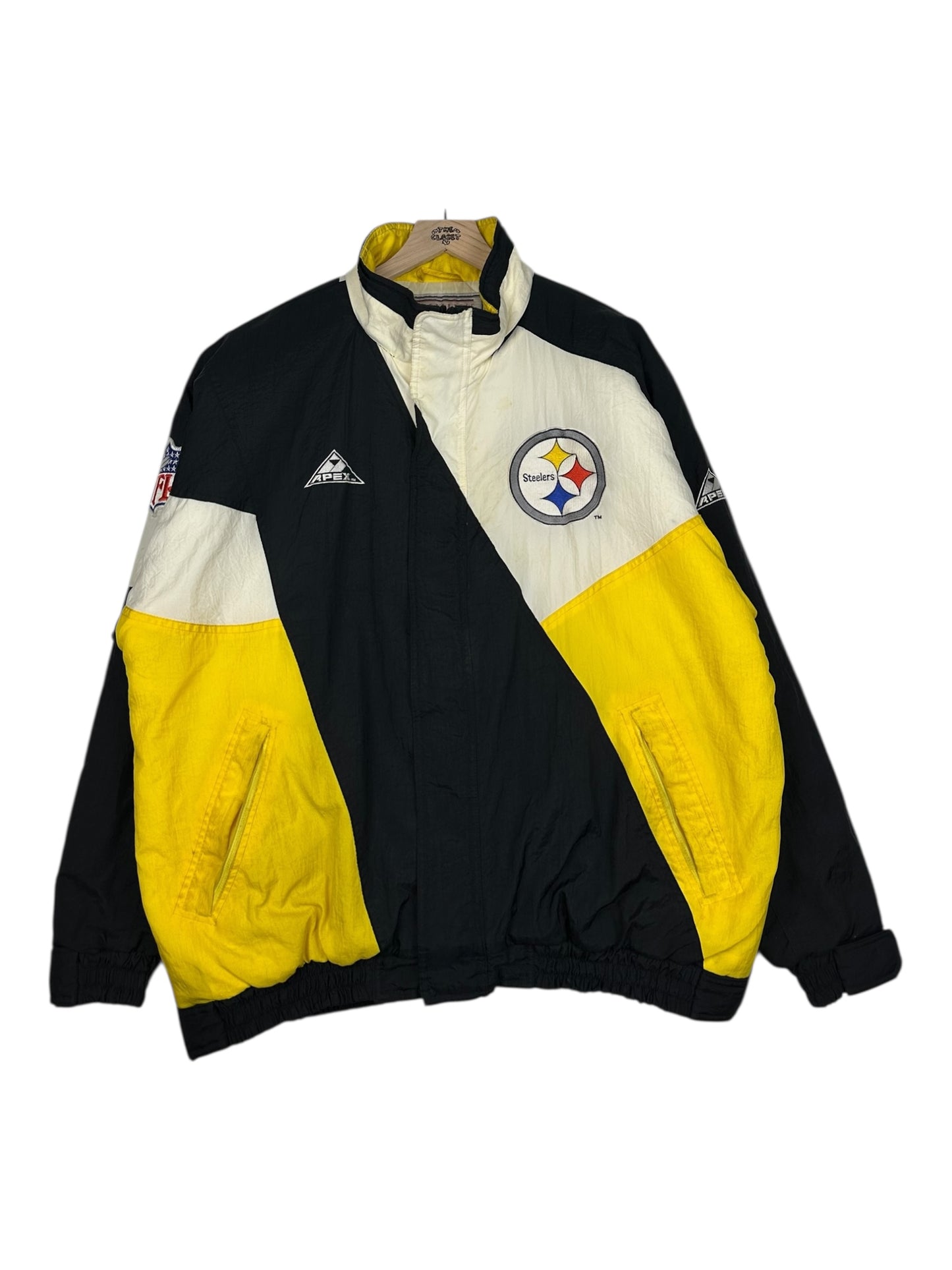 (L) Vintage Steelers  Apex One Embroidered Puffer Jacket