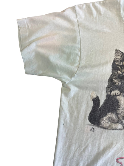 (M/L) 1990 Cats Playing Tee