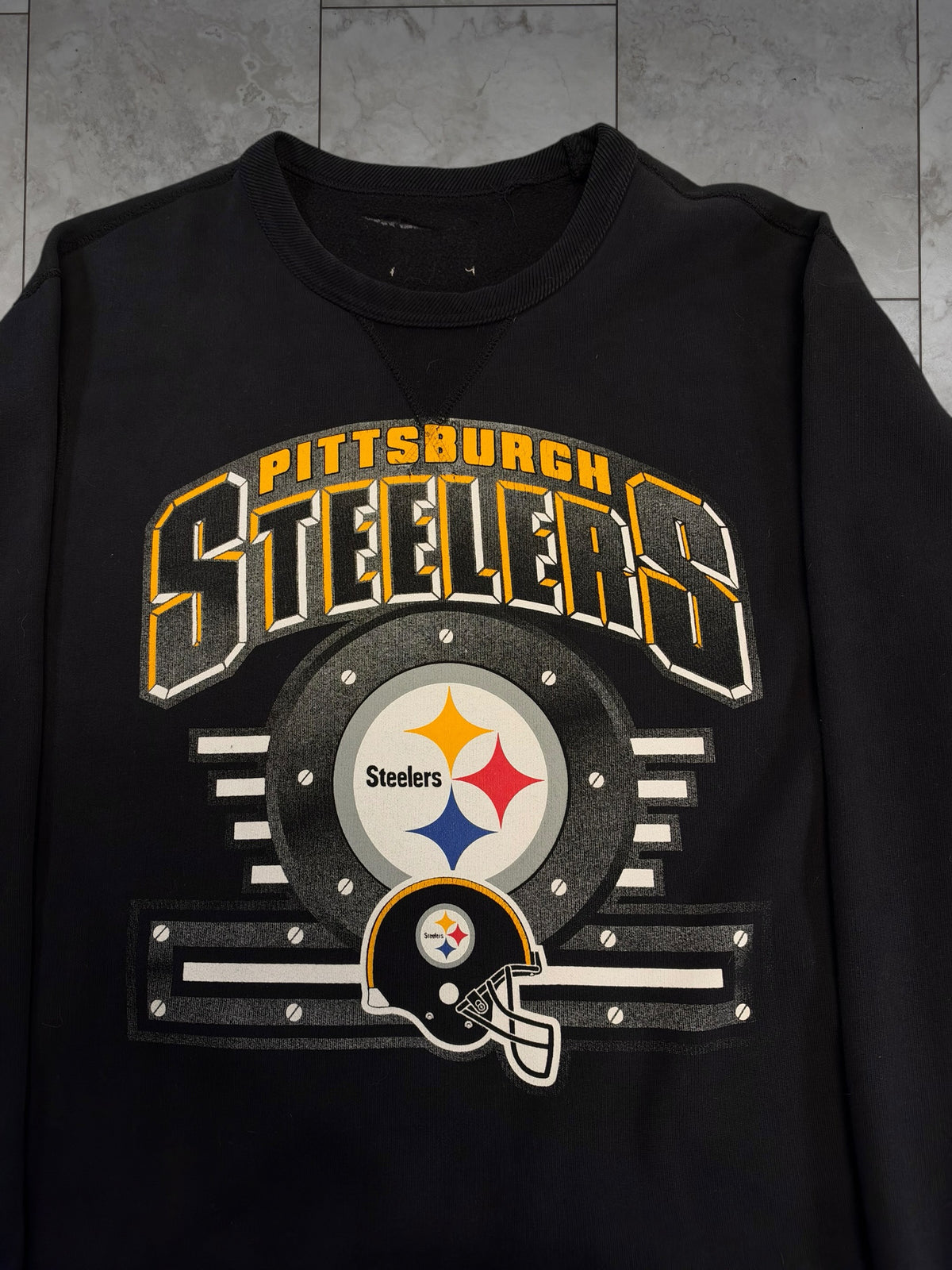 (XL) Vintage 90's Steelers Trench Crewneck