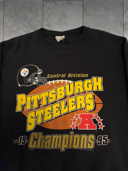 (L) 1995 Steelers AFC Champs Nutmeg Crewneck
