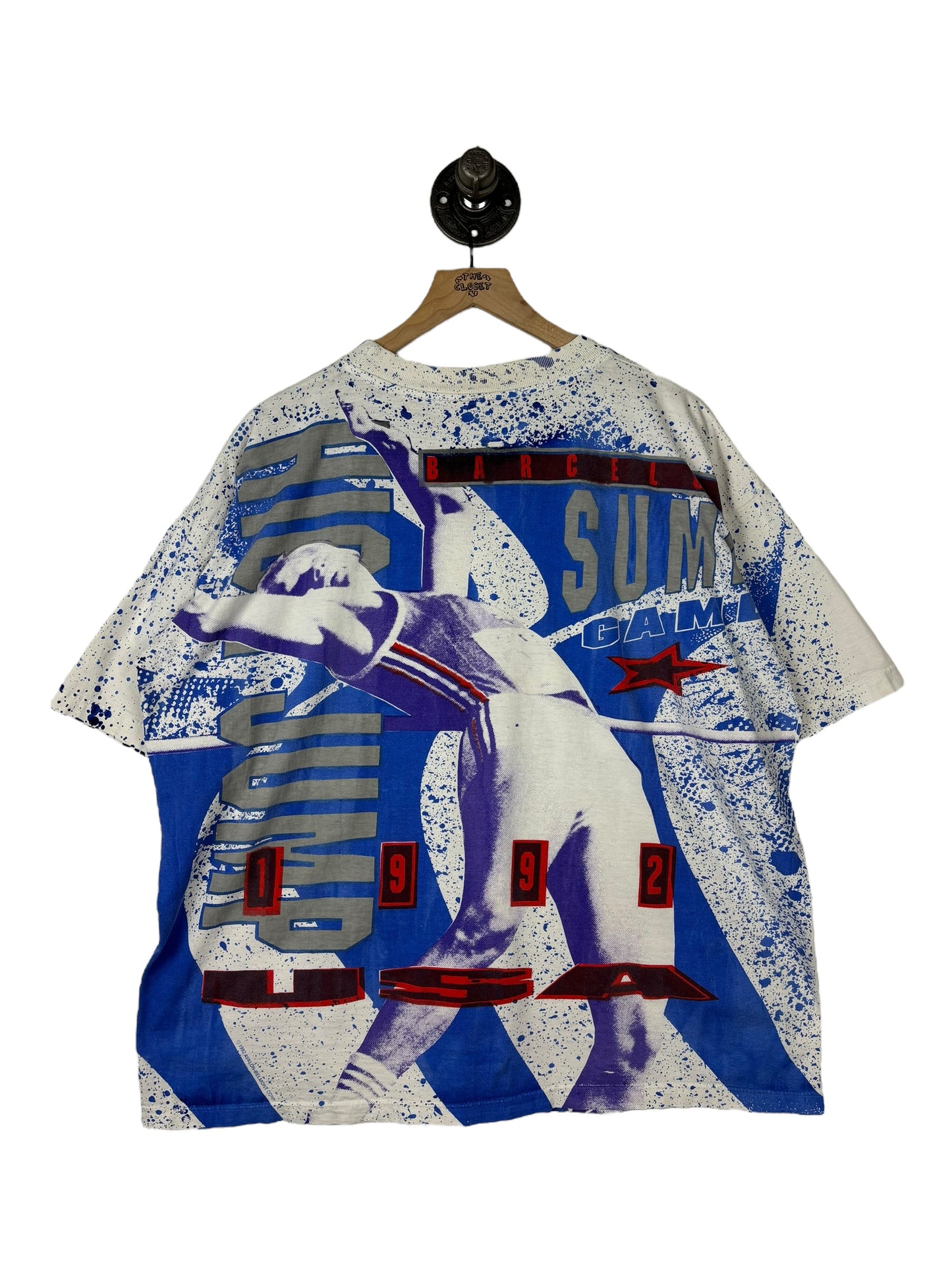(L/XL) 1992 Barcelona Olympics All Over Print Tee