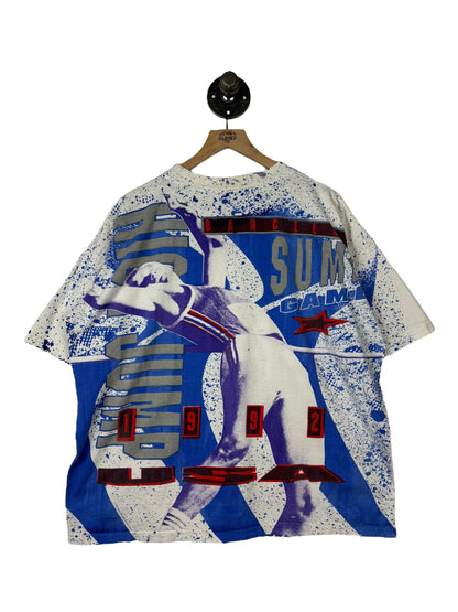 (L/XL) 1992 Barcelona Olympics All Over Print Tee