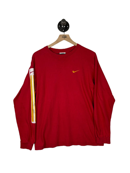 (L) Vintage Nike Red Corner Swoosh Long Sleeve