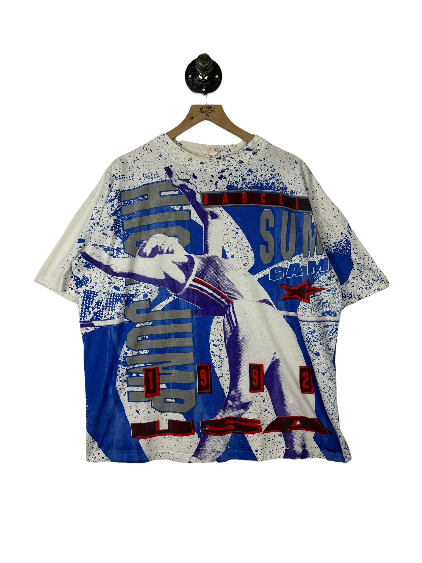 (L/XL) 1992 Barcelona Olympics All Over Print Tee