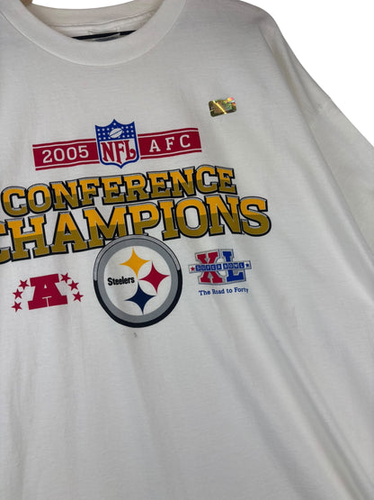 (XXL) 2005 Steelers AFC Champs Tee - NEW w Flaw
