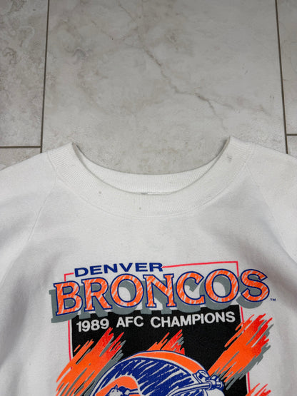 (XL) 1989 Denver Broncos Graphic Crewneck