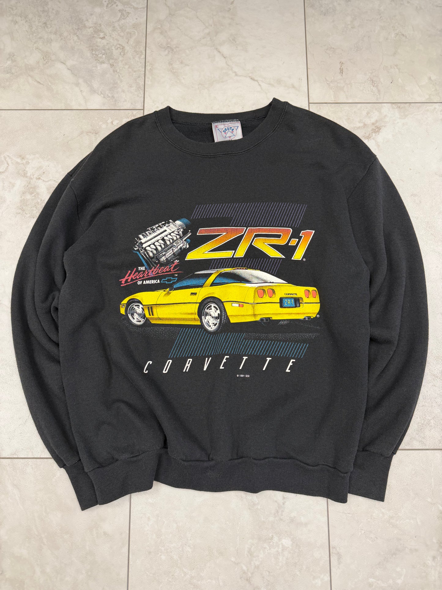 (L) 1991 Corvette ZR-1 Graphic Crewneck