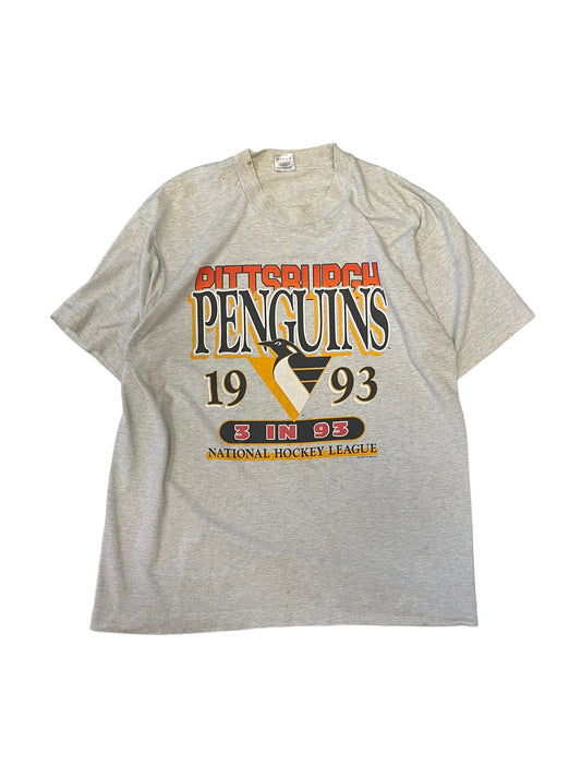 (M/L) 1993 Penguins 3 in 93 Tee