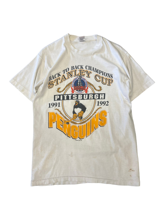 (M/L) 1992 Penguins B2B Stanley Cup Champs Tee