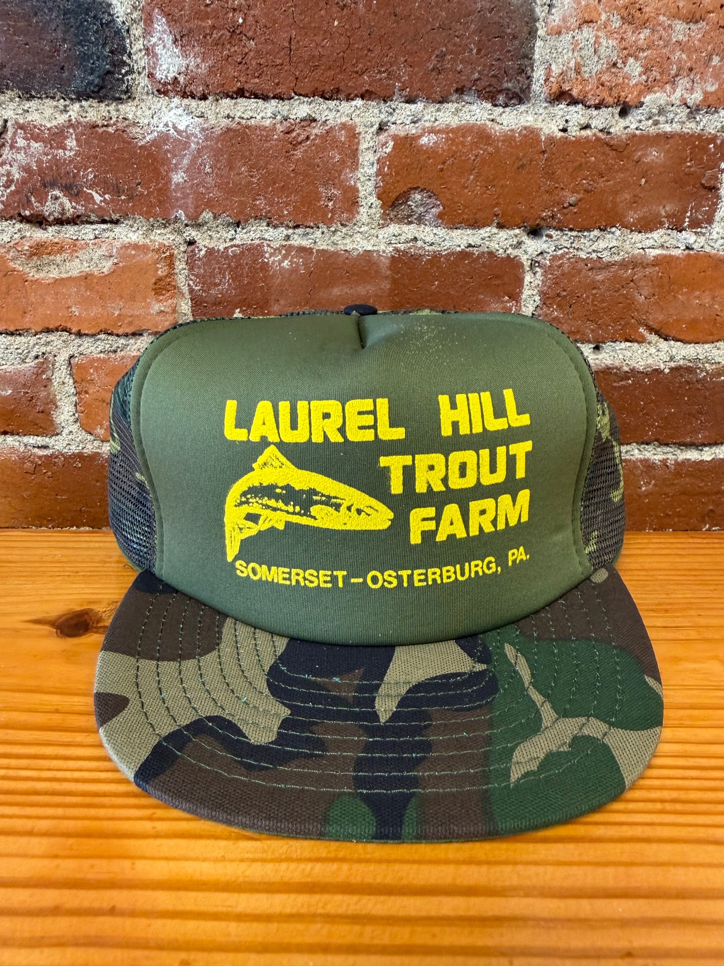 Vintage Laurel Hill Trout Farm Trucker Hat- NEW