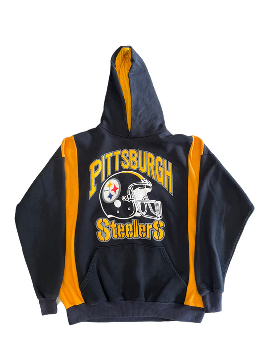 (L) Vintage Pittsburgh Steelers Double Sided Hoodie