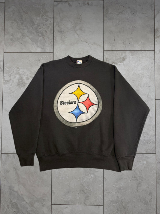 (XL) 1995 Steelers Big Logo Pro Player Crewneck
