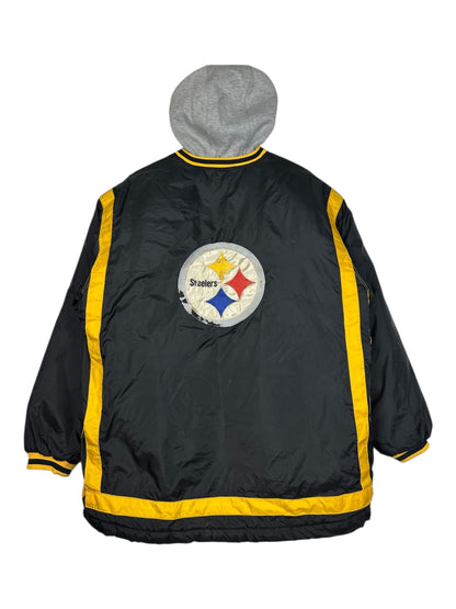 (L) Vintage Y2K Steelers NFL Game Day Embroidered Puffer Jacket
