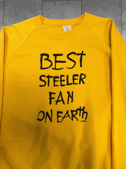 (S/M) Vintage 80's Steelers Best Steelers Fan on Earth Crewneck