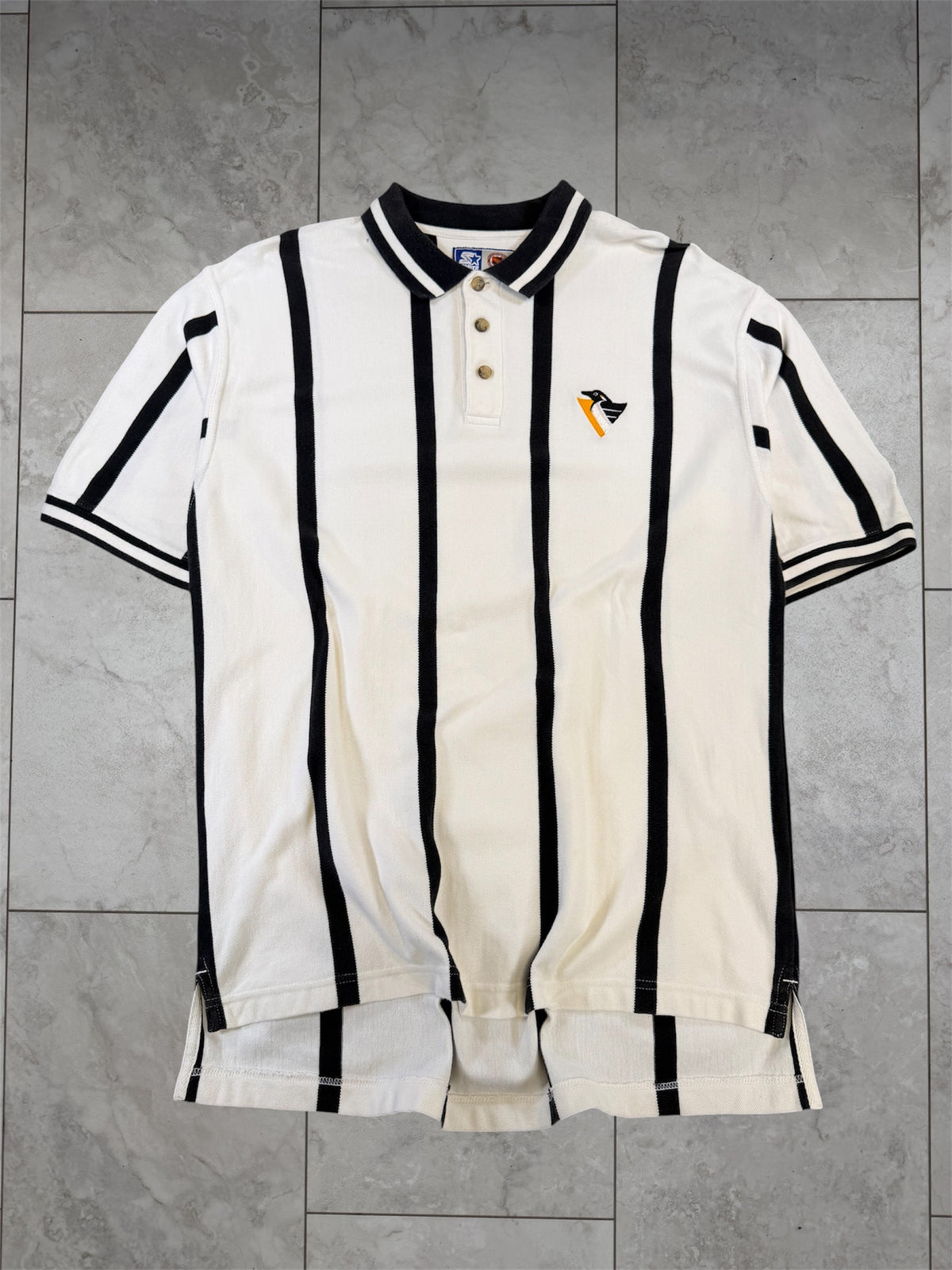 (L) Vintage 90’s Penguins Robo Pen Embroidered Starter Polo Shirt