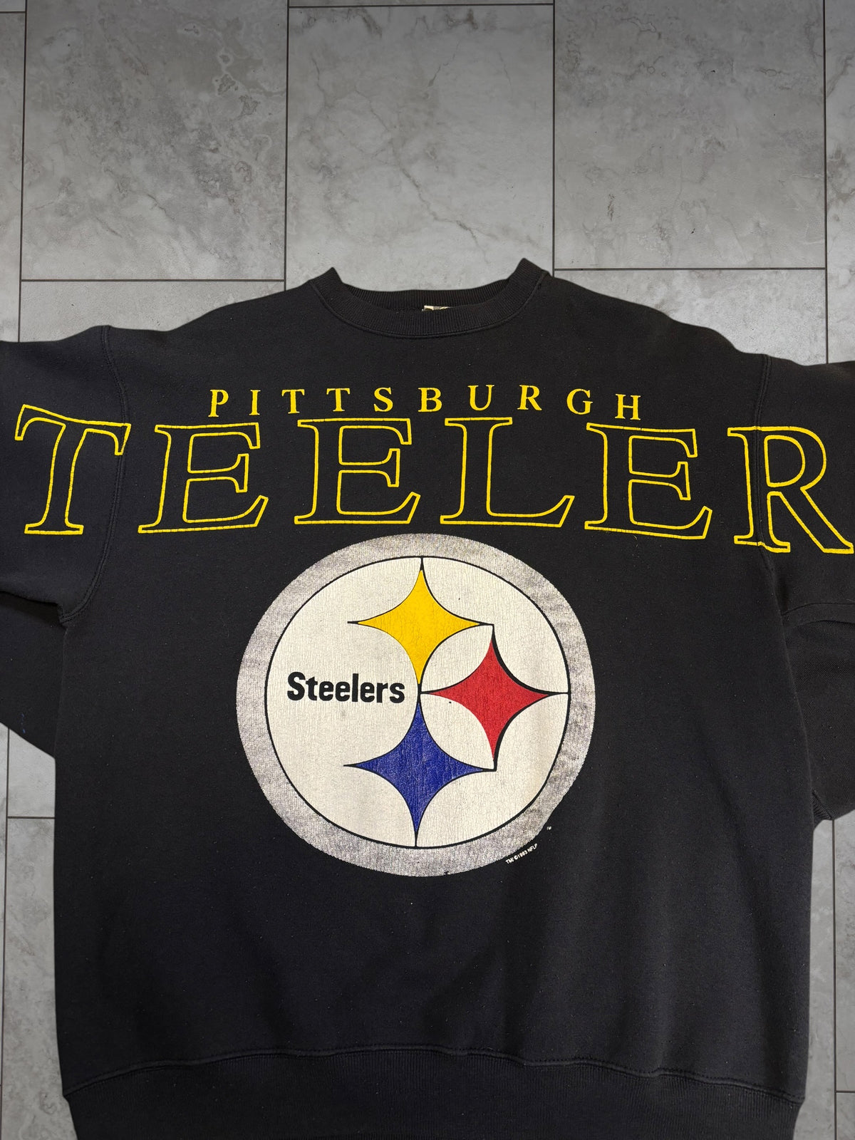(XL) 1993 Steelers Spellout Cliff Engle Crewneck