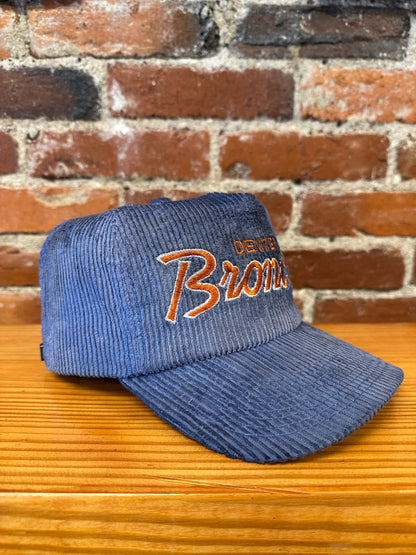 Vintage Denver Broncos Double Line Script Corduroy Hat