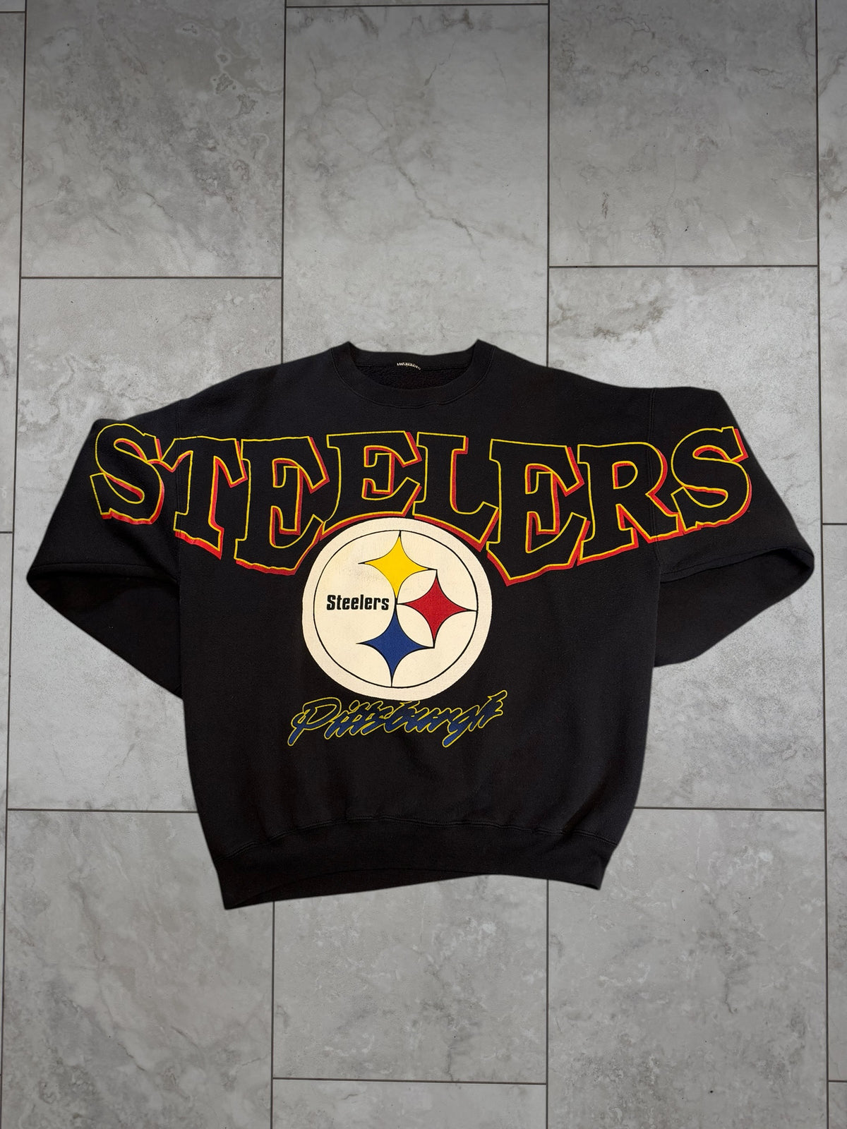 (XL) Vintage 90's Steelers Spellout Crewneck