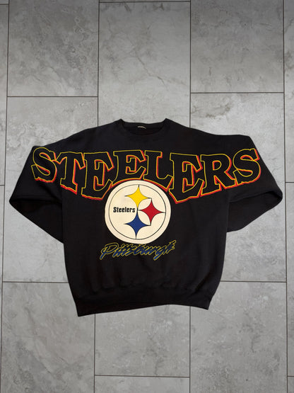 (XL) Vintage 90's Steelers Spellout Crewneck