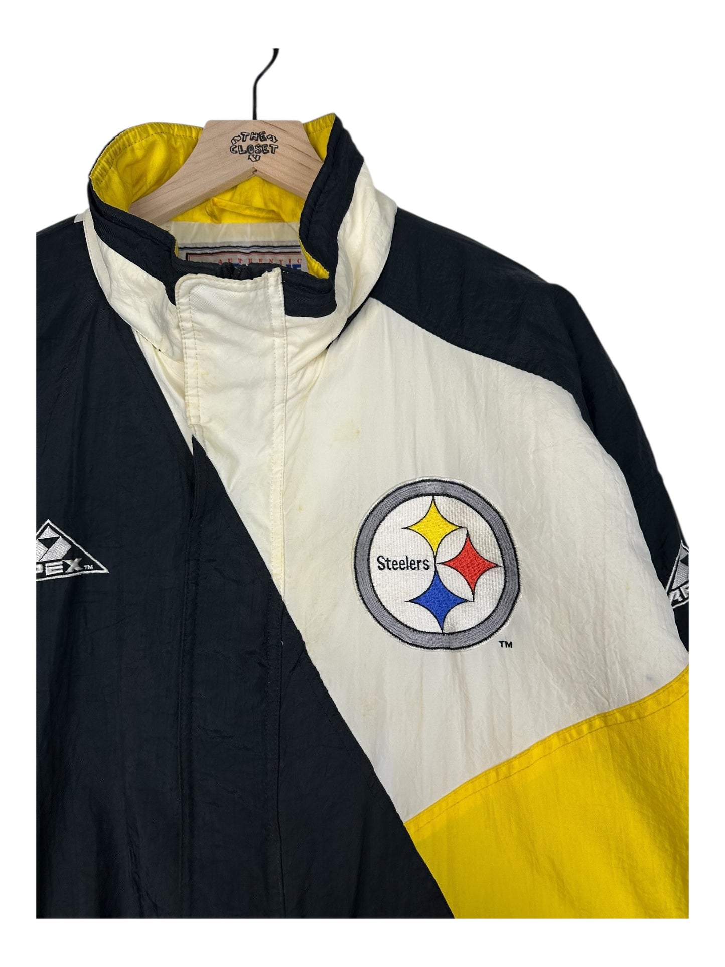 (L) Vintage Steelers  Apex One Embroidered Puffer Jacket