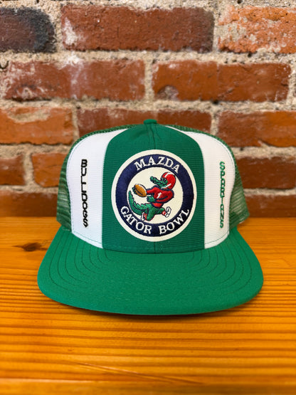 1989 Mazda Gator Bowl Georgia Bulldogs vs Michigan Spartans AJD Lucky Stripes Trucker Hat - NEW
