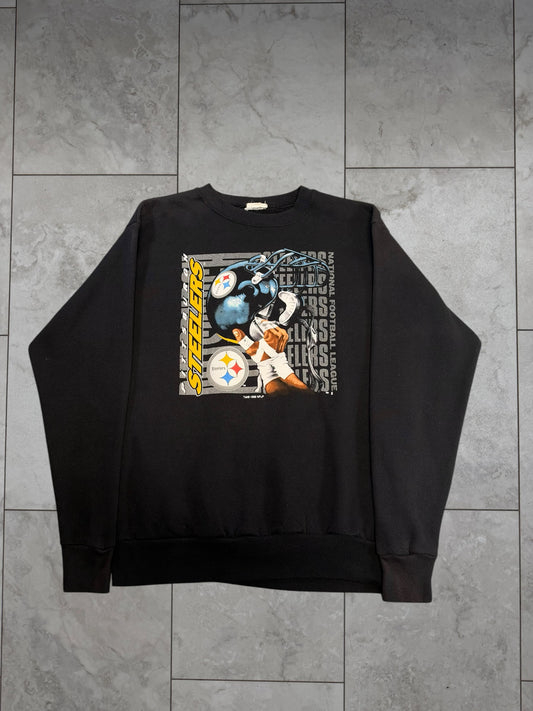 (S) 1996 Steelers Helmet Hold Crewneck