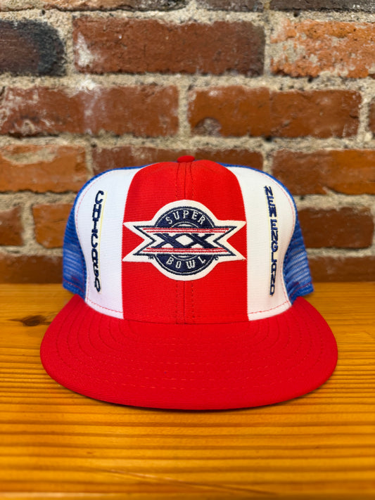 Vintage Super Bowl XX AJD Lucky Stripes Trucker Hat - NEW