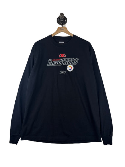 (L) 2004 Steelers AFC North Div Champs Embroidered Long Sleeve