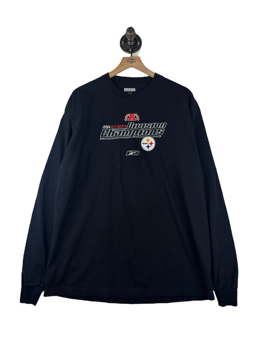(L) 2004 Steelers AFC North Div Champs Embroidered Long Sleeve