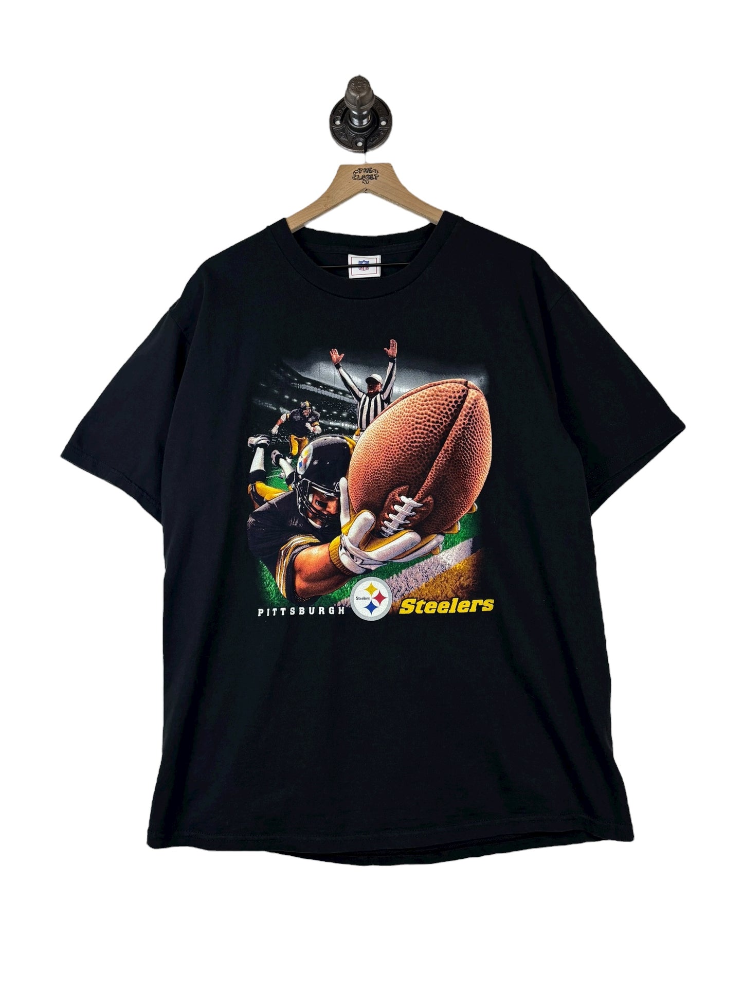 (L/XL) Vintage Y2K Steelers End Zone Tee