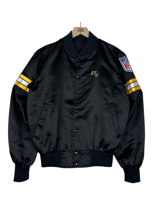 (XS/S) Vintage Steelers Embroidered Satin Bomber Jacket