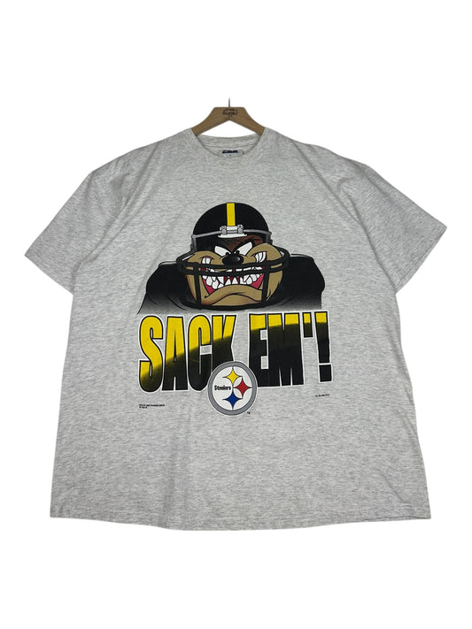 (XL) 1996 Steelers CSA Taz "Sack Em" Tee