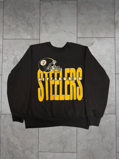 (M) Vintage 90's Steelers Big Text Graphic Crewneck