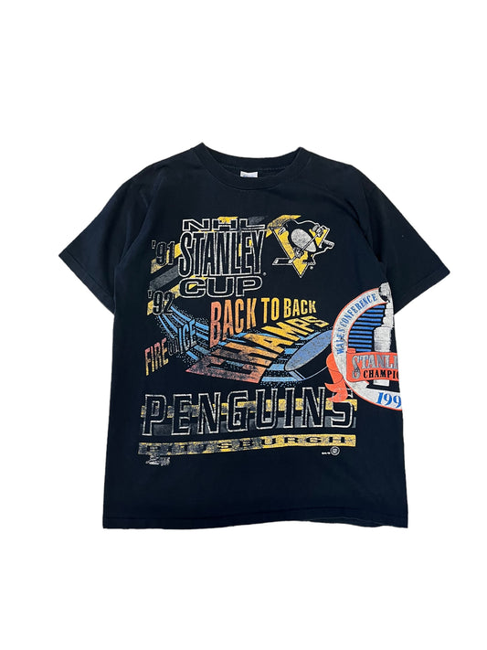 (M/L) 1992 Penguins B2B Stanley Cup Champs AOP Tee
