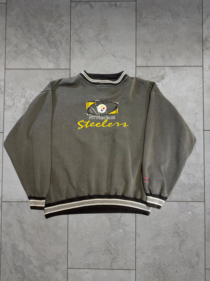 (L) Vintage 90's Steelers Embroidered Crewneck