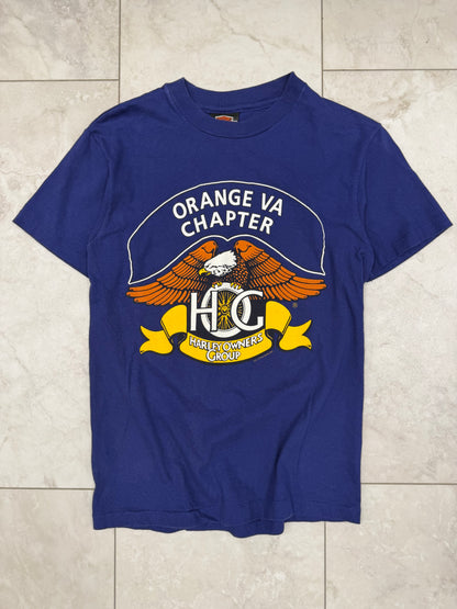 (S) Vintage Y2K Harley Davidson Orange VA Chapter Graphic Tee