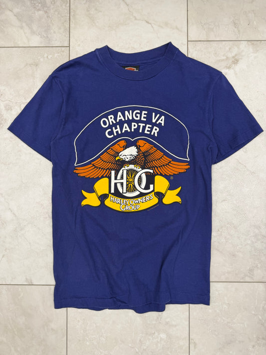 (S) Vintage Y2K Harley Davidson Orange VA Chapter Graphic Tee