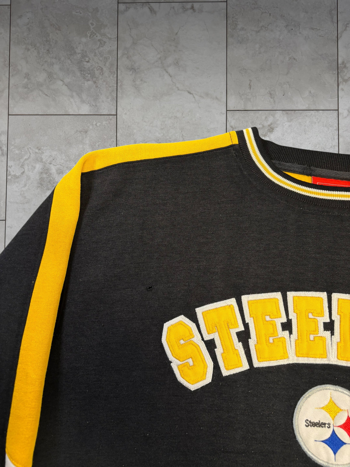(L) Vintage Y2K Steelers Embossed Crewneck