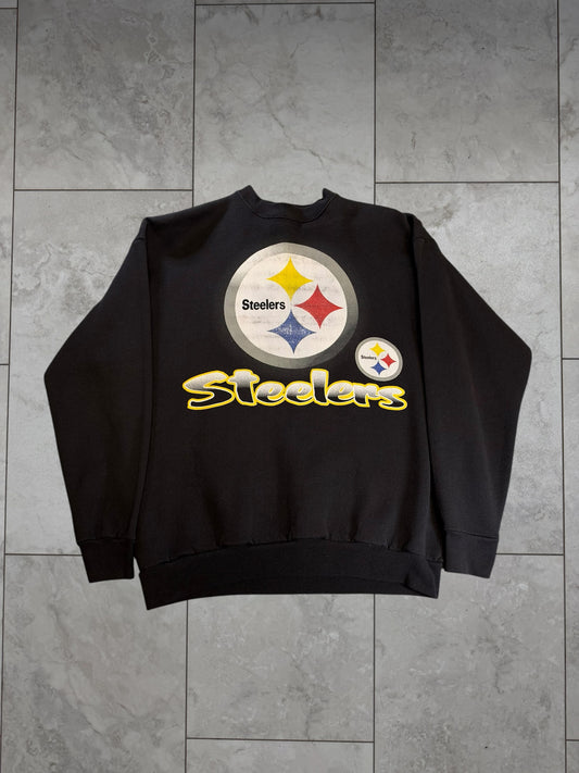 (L/XL) Vintage 90's Steelers Graphic Crewneck