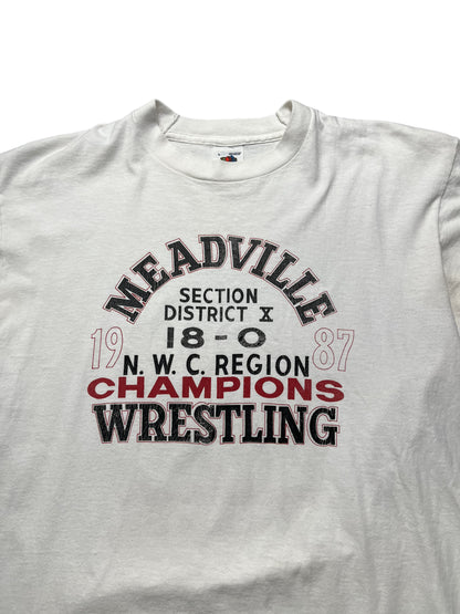 (L) 1987 Meadville Wrestling Double Sided Tee