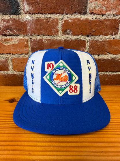 1988 N.L. EAST NY Mets AJD Lucky Stripes Trucker Hat - NEW