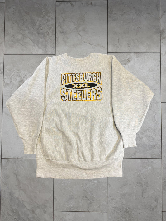 (L/XL) Vintage 90s Steelers Champion Reverse Weave Crewneck