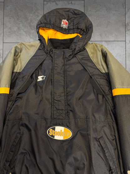 (M/L) Vintage 90's Steelers Starter 1/2 Zip Jacket