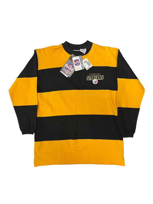 (S) 1988 NEW Steelers Embroidered Color Block L/S